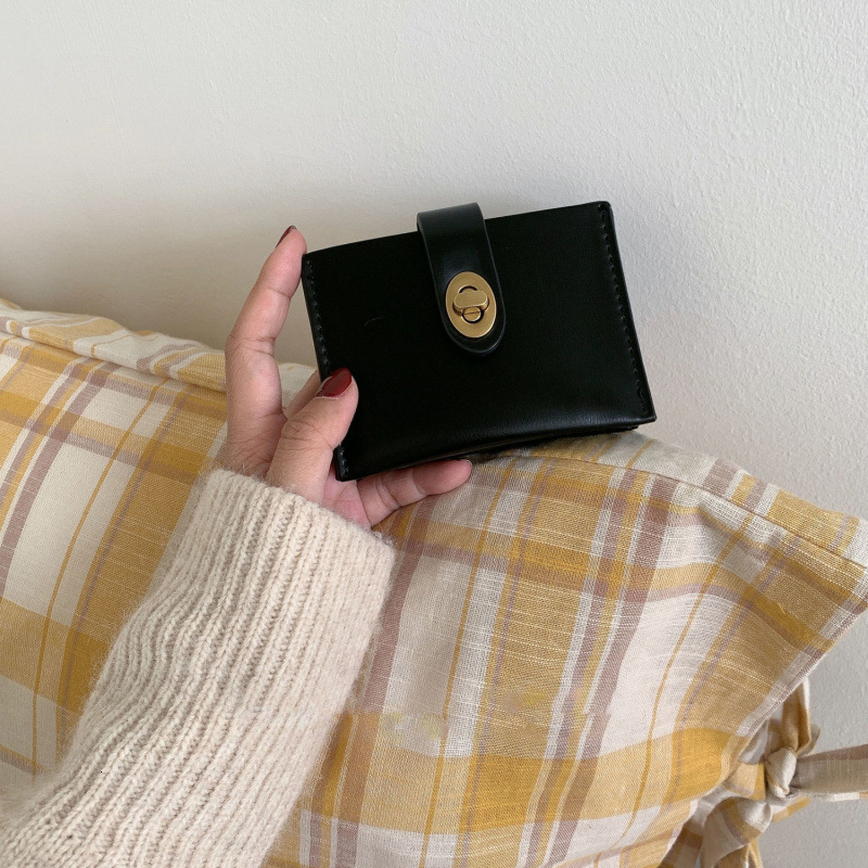 New designer's six color multifunctional buckle multi slot compact wallet and card bag combined into one