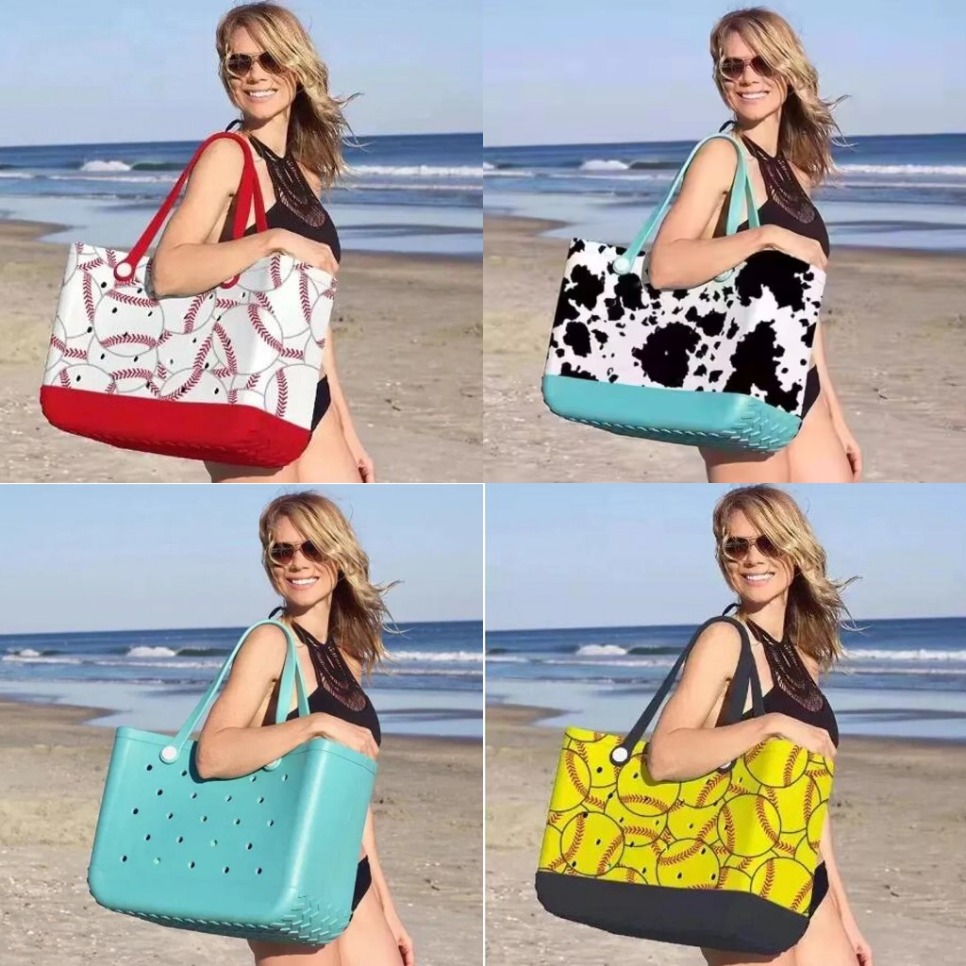 Eva Women Designer Beach Bag Large Washable Plastic | Summer Straw Hole Tote Handbag 4