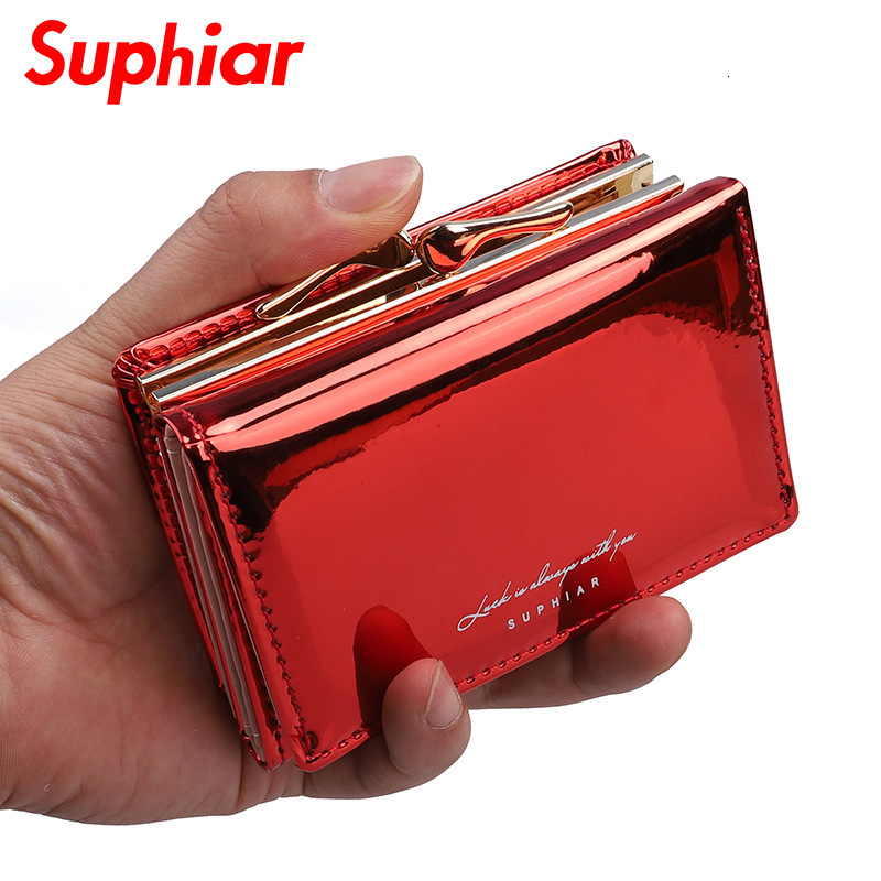 New Fashion Card Bag Trendy Folding Minimalist PU Leather Laser Instagram Women's Short Zero Wallet