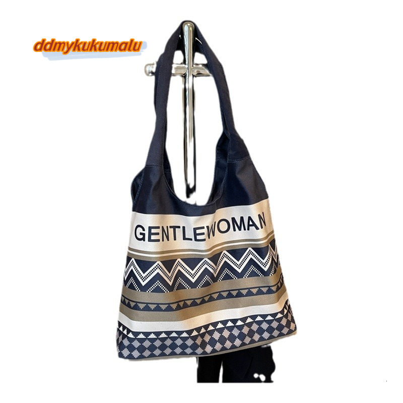 Ins large capacity tote 2024 new summer canvas Thai niche letter casual shoulder bag #27 kukumalu