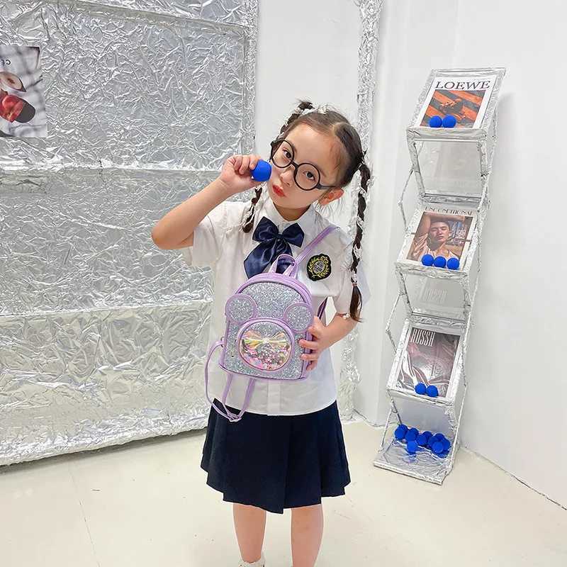 New Cute Childrens Bag Fashion Sequin Kindergarten Backpacks for Baby Girls Casual Schoolbag Princess Bag Girls Gifts LX241104