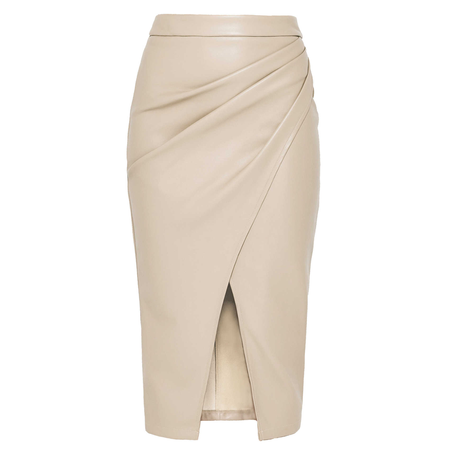 Women Long Hip-hugging Skirt WoMens Pu Split Half Skirt Autumn And Winter High Waisted Zipper Sexy Pleated Leather Skirt 241023