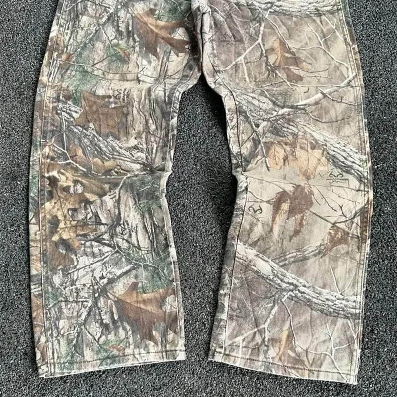 Y2k Style Leaf Print Jeans Vintage Oversized Hip Hop Streetwear Men Women Goth Fashion Wide Loose Pants baggy jeans pants 241021