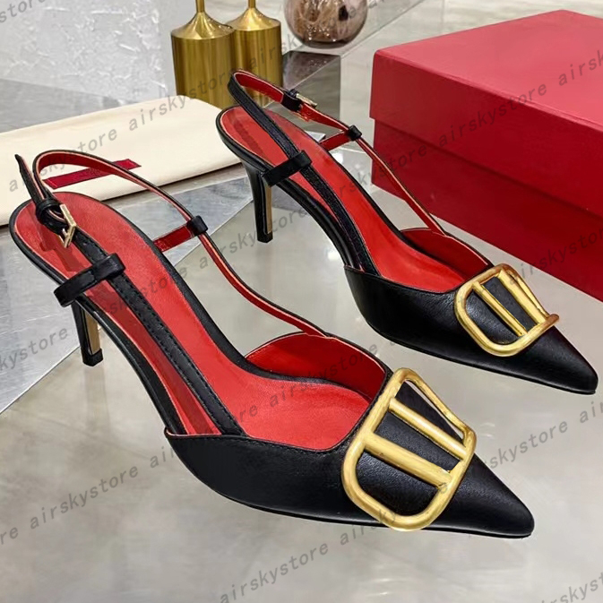 Designer Sandals High Heels Genuine Leather for Women Shoes 6cm 8cm 10cm Summer Luxury Flat Slides Ladies Beach Sandal Party Wedding Shoes size 35-44