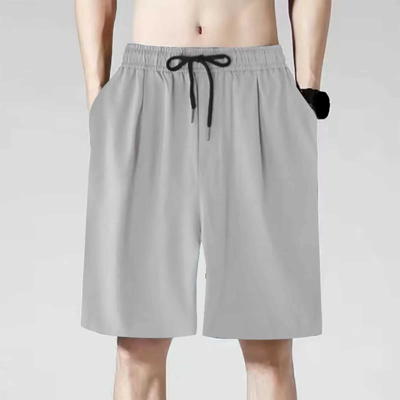 Mens Ice Silk Shorts Loose Pocket Casual Jogging Shorts Running 2024 Summer Comfortable Shorts Pant Workout Training ShortsXJ250213