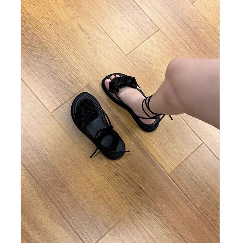 Paired with skirt, ankle strap, thick soled French sandals, women's summer style three-dimensional wer fairy shoes, clip on flip ps