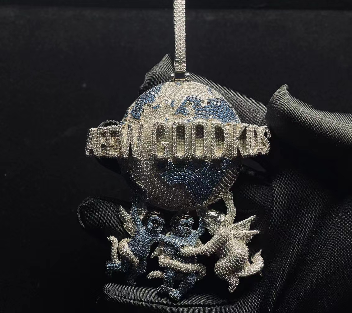 Factory Initial Pendant Iced Out Jewelry Gold Plated Vvs Moissanite Diamonds Cuban Chain 3d Custom Name Hip Hop Letter CFKE