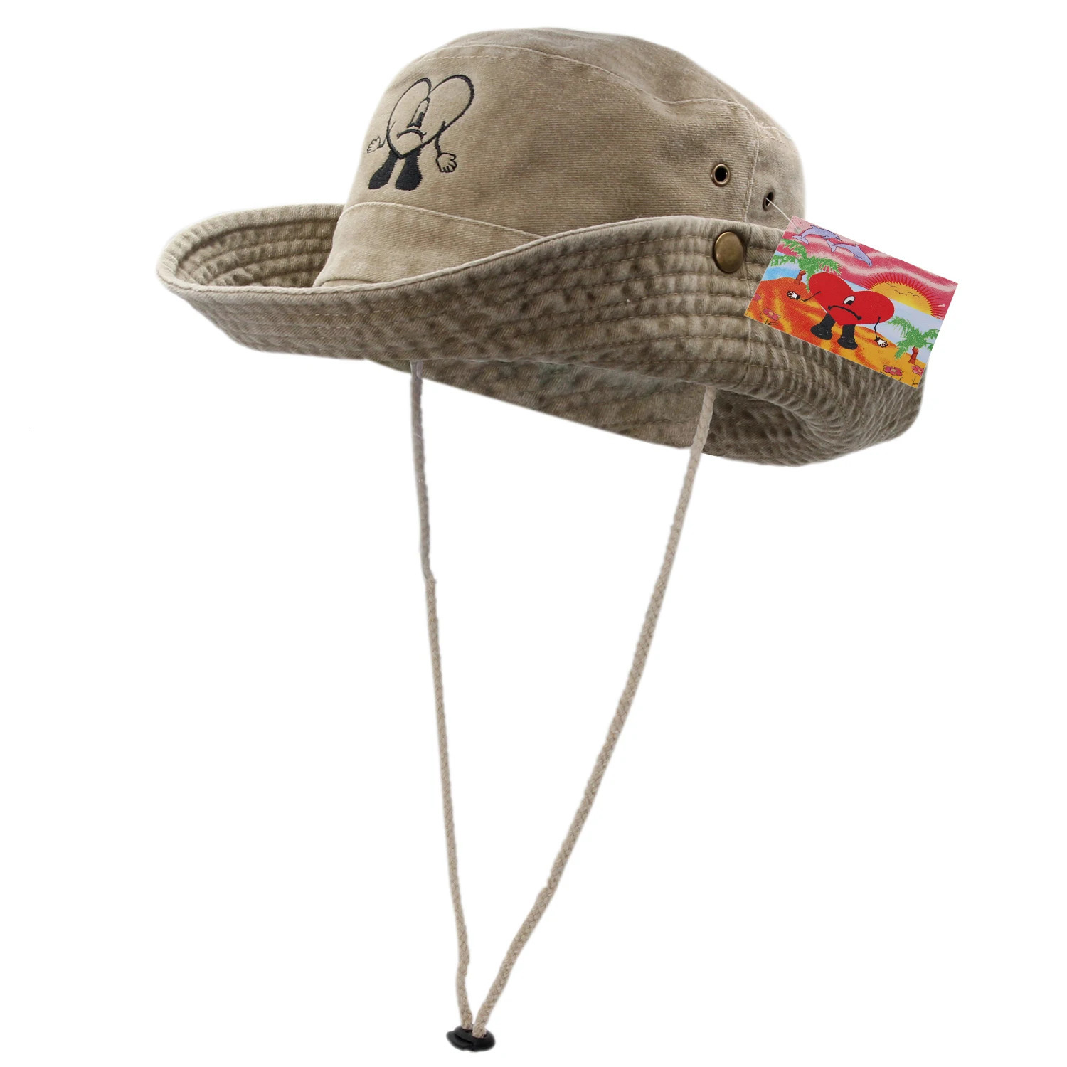 Cotton Embroidered Bad Bunny Fisherman Hats UN VERANO SIN TI Bucket Hat Woman Summer Foldable Sun Hat Man Beach Hat 241104