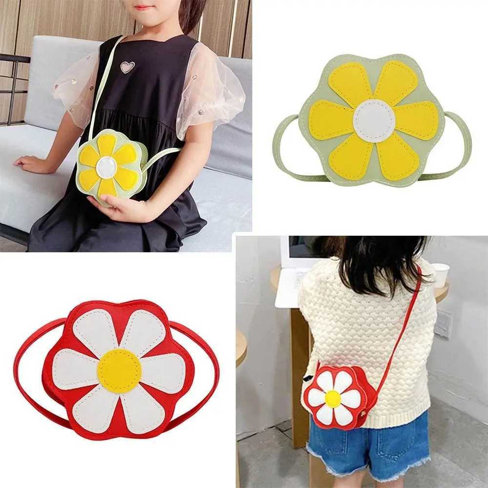 Cute Flower Girls Coin Purse Shoulder Bags Kids Mini Packet Crossbody Handbags Casual Bag Childrens Messenger Bag LX241104