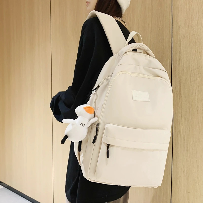 JOYPESSIE Waterproof Teenage Bookbag Nylon Rucksack Fashion Girl Backpack Women Shoulder Bag High School Schoolbag Black Mochila 241029