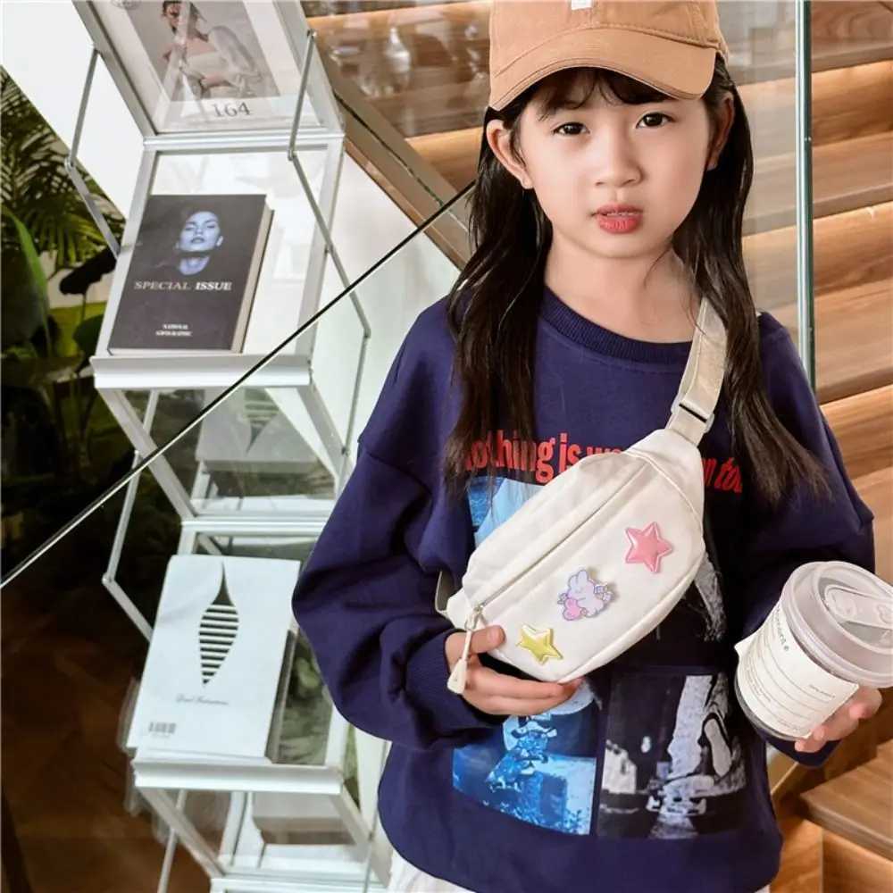 Women Waist Bag Kids Cute Star Fanny Pack Canvas Waist Pack Girls Kawaii Crossbody Purse LX241104