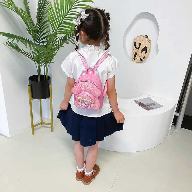 New Cute Childrens Bag Fashion Sequin Kindergarten Backpacks for Baby Girls Casual Schoolbag Princess Bag Girls Gifts LX241104