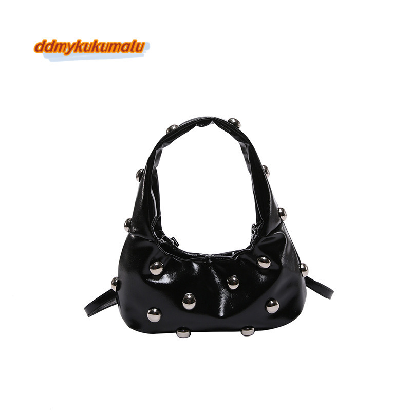 Fashionable and versatile rivet handbag for women 2024 new simple underarm bag, popular single shoulder commuting bag #28 kukumalu