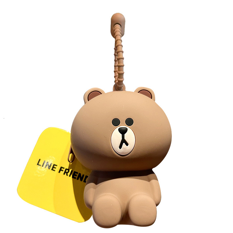 New designer genuine brown bear coin purse cartoon Koni Rabbit mini key creative multifunctional headphone storage bag pendant