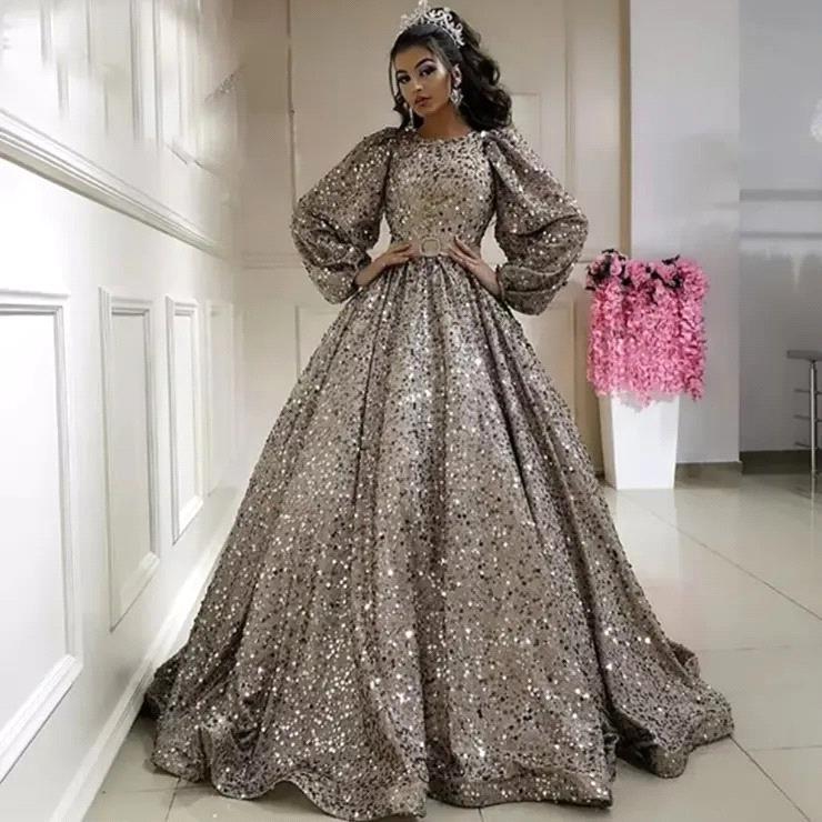 Arabic Formal Dubai Evening Dresses For Weddings Vestido De Festa Long Sleeves Muslim Turkish Kaftans Prom Party Gowns Bc