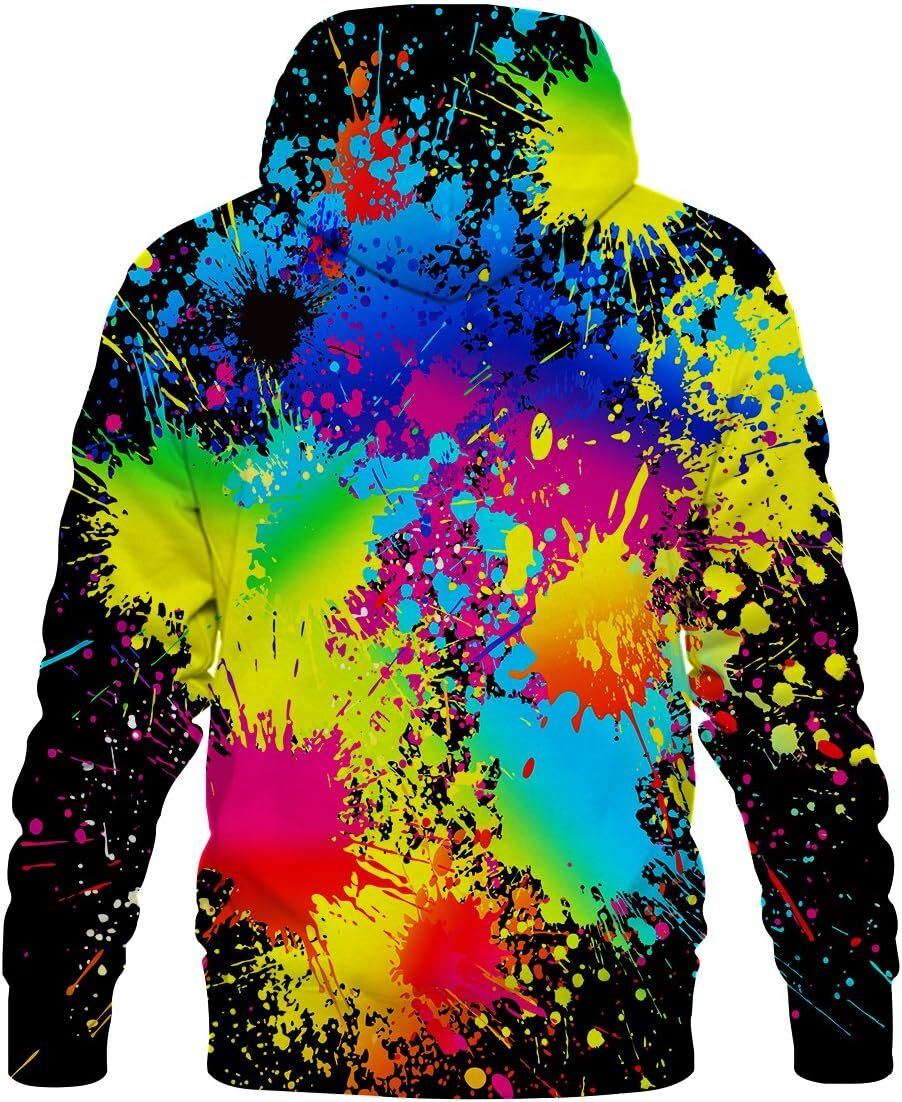 Hoodie for Mens Womens Unisex Graphic Print Hoodies 3D Colorful Novelty Design Long Sleeve Sweaters with Pocket Graphic Hip-hop
