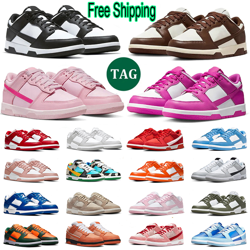 Free Shipping Panda low designers Running shoes Men Women Triple Pink Orange Purple lobster Jarritos Grey Fog UNC mens women trainers outdoor sport sneakers 36-47