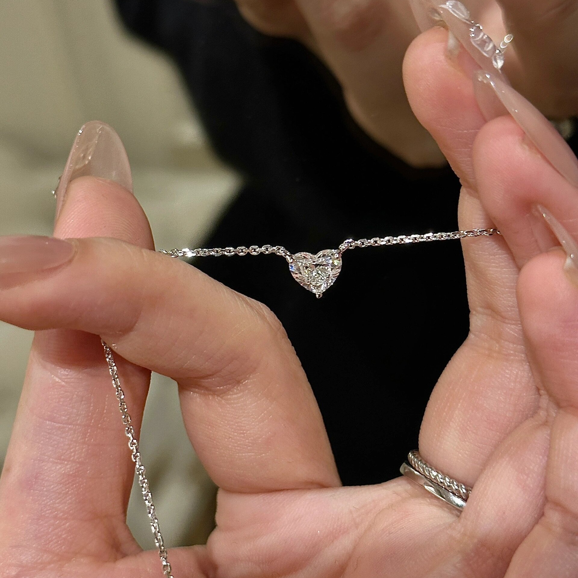 1CT Moissanite Dimaond Heart Pendant Simple Fine Jewelry Real 100% 925 Sterling Silver Party Women Wedding Elegant Clavicle Necklace For Lover Gift
