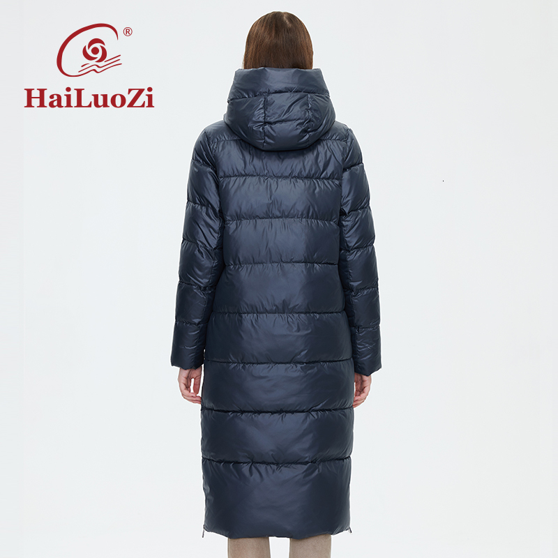 Hailuozi Women's Winter Jacket New Women Coat Lengthened Warm Windproof Hooded Belt High-Quality Bio-Cotton Filg Parka 6032
