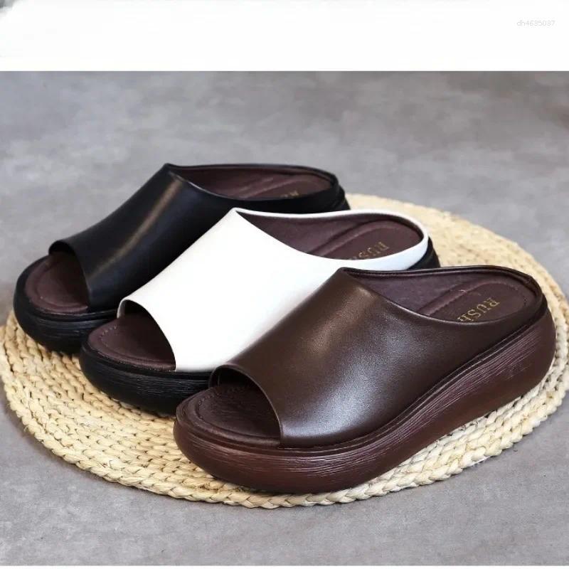 Sandals Slippers Wedge Platform Women Shoes Summer Sexy Open Toe Ladies Outwear Comfortable Black Women's Beach zhanyishengli