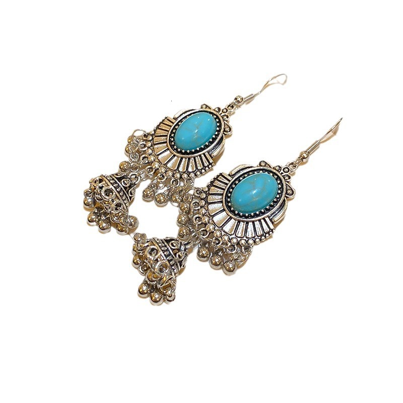 Sier Needle Ethnic Style Artificial Crystal Feather Tassel Personalized Design Light Commuter Earrings F10.14-4.05 4e93f