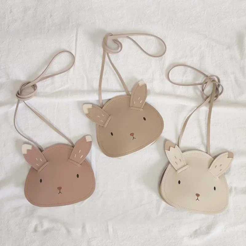 Cute Korean PU Kids Crossbody Bags for Toddler Girls Bunny Messenger Bag Kawaii Baby Childrens Small Handbags Gifts LX241104
