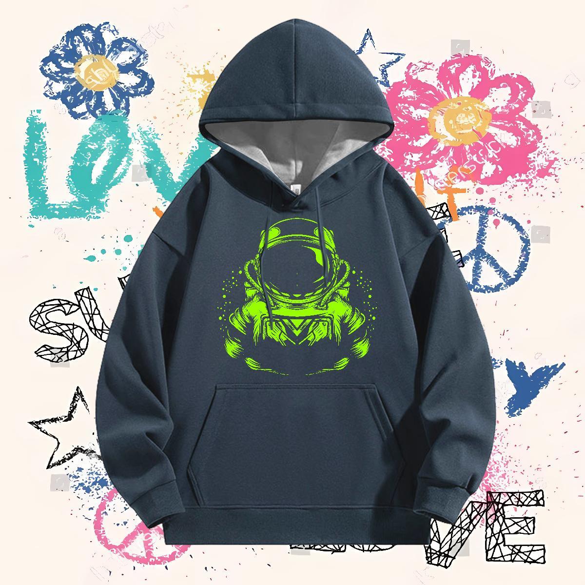 DIY Mens Hoodie Sweatshirt Breathable TOP Quality Men Tops Hoodie Cartoon Printing S-3XL Tops Hoody Street Casual 350g Cotton