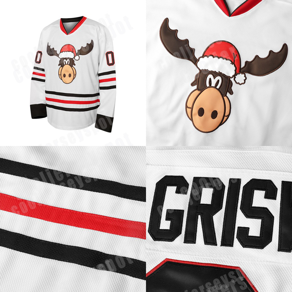 Customizable holiday white hockey sweater pullover, suitable for men/women/youth - customizable with any name and number