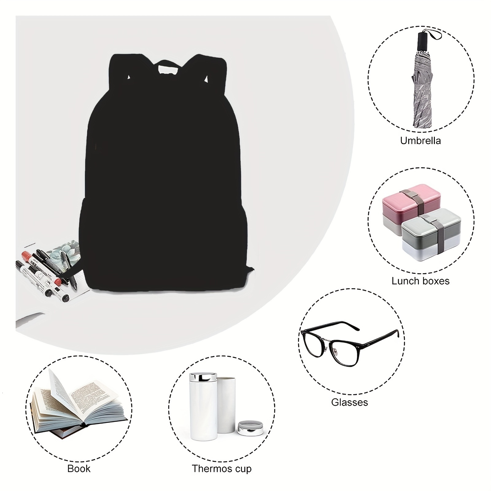 Anime character printed outdoor sports backpack, Oxford cloth adjustable shoulder strap computer bag, zipper closure travel camping bag, suitable for 