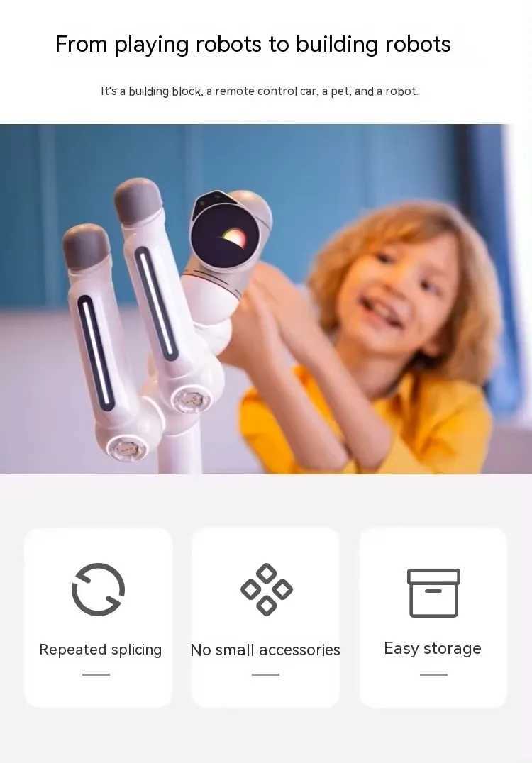 Electronics Robots ClicBot Robot Smart Programming Robot Module Splicing Electronic Automation Robots Dogs Adult Children Gifts Advanced/Master Set J2