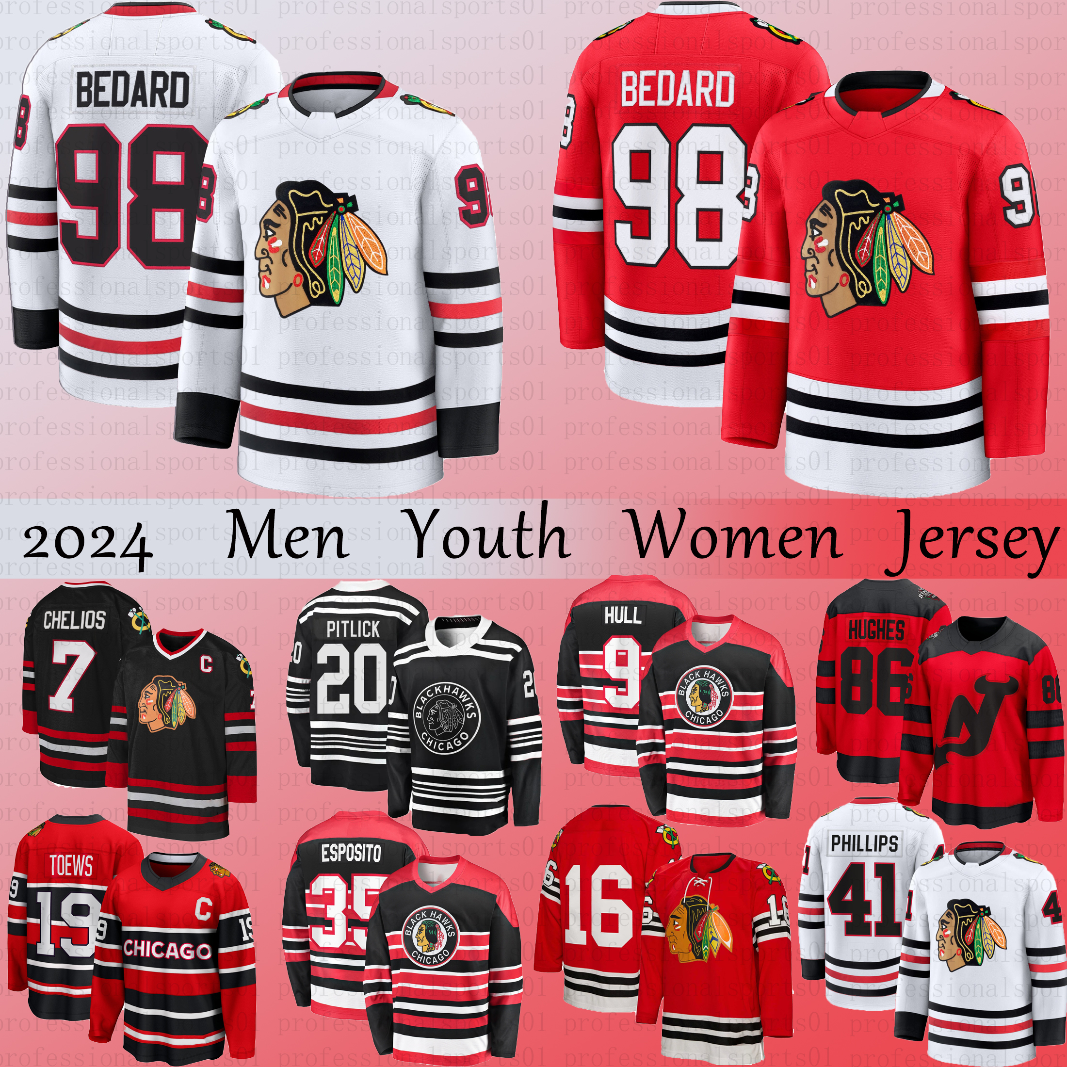 98 Conor Bedard chicago hockey jersey blackhawkses jersey Teuvo Teravainen Artyom Levshunov Jonathan Toews Kane Maroon Clark Griswold jerseys youth