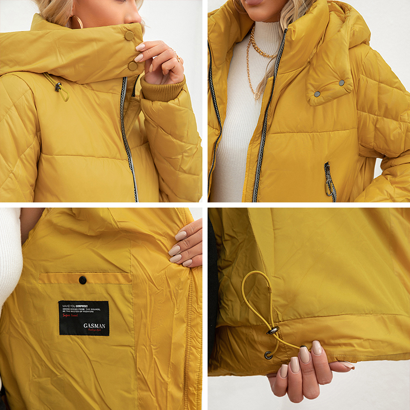 GASMAN 2023 Women's Winter New Warm Solid Down Parka Coat Women Fashion Collection Outwear Female Elegant Jacket 81505