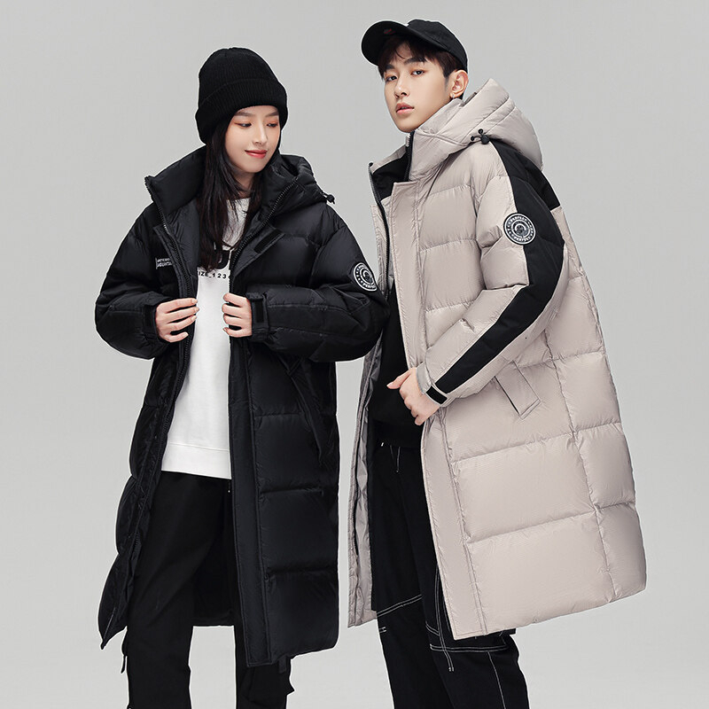 Women's Winter Coat Female Windproof Thick Hooded Outerwears Patchwork Color Clash Trend High Street Down Jackets