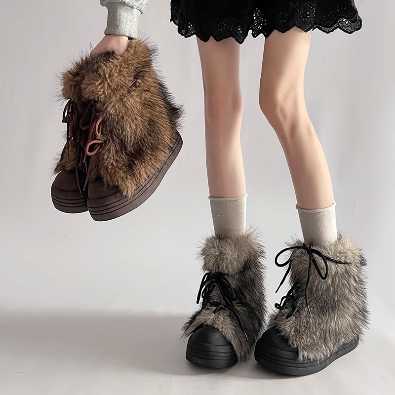 Comfortable Lightweight NEW Warm Thick Soled Fur Snow Boots.