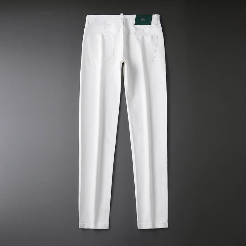 MenS Jeans Black Straight Slim High-End Fashion Everything Casual Cotton Casual Business Denim Pants 240319