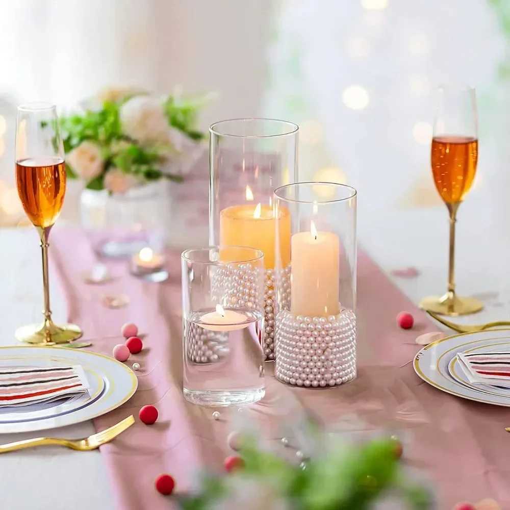 s Glass Cylinder Vases Set of 24 Tall Clear Vase for Centerpieces Glass Hurricane Candle Holders for Pillar or Floating Candles S241144