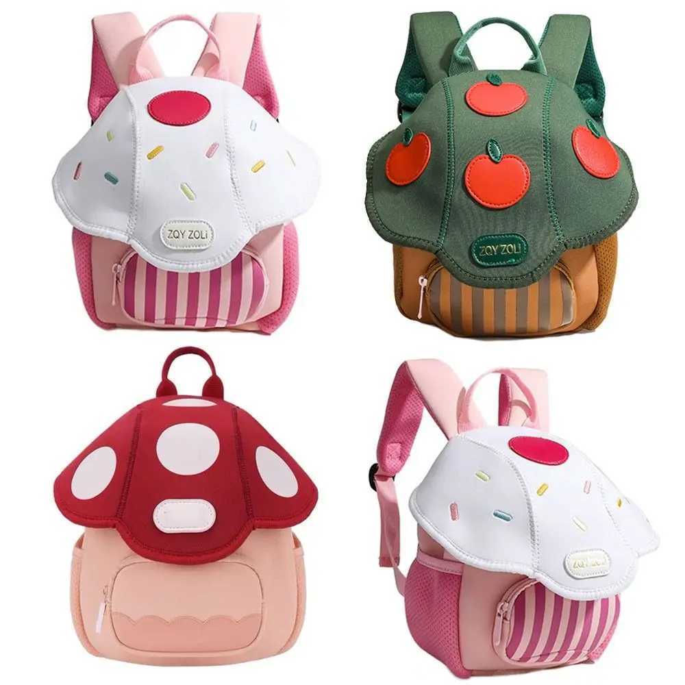 Fashion PU Cute Mushroom Backpack Kindergarten School Bags Childrens Bag Mini Kid Backpack for Children Boys Girls LX241104