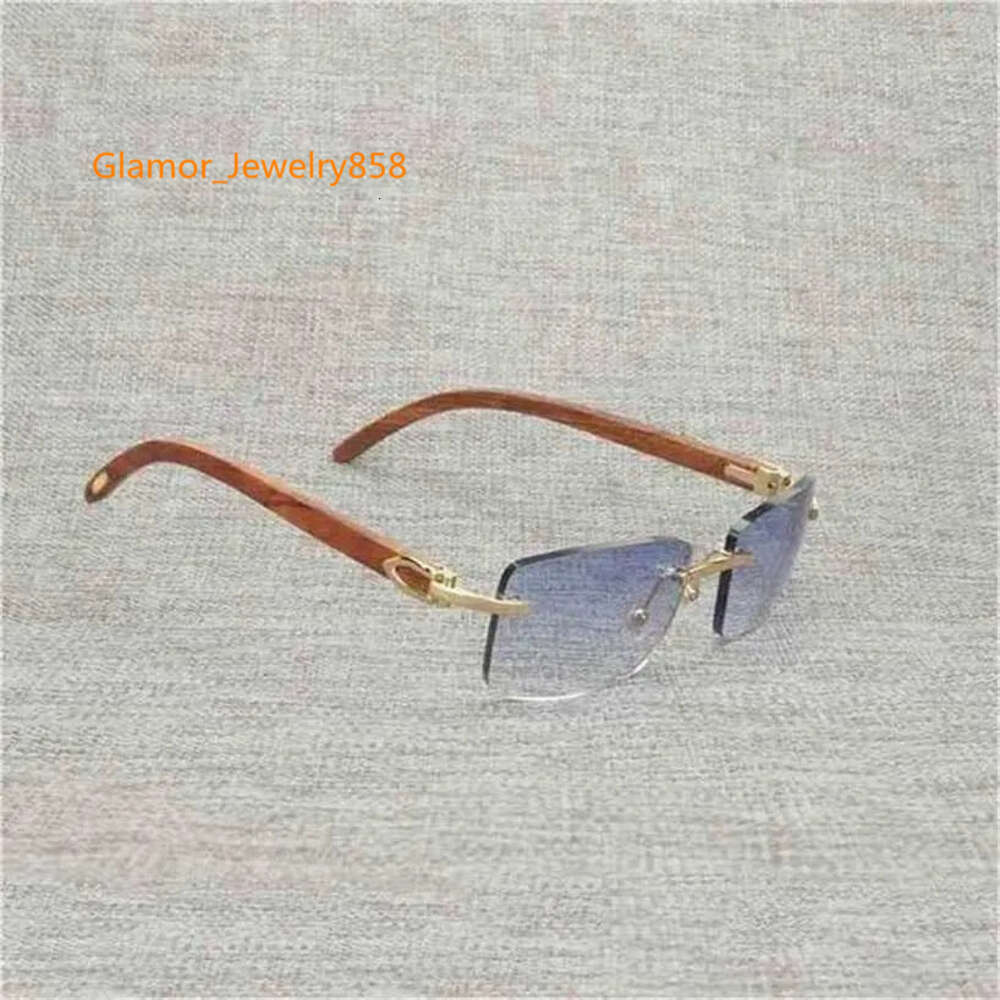 58% Sunglasses Vintage Buffalo Horn Rimless Men Natural Wood Square Glasses Metal Frame Women Wooden Shades Oculos Eyeglasses 012nkia New