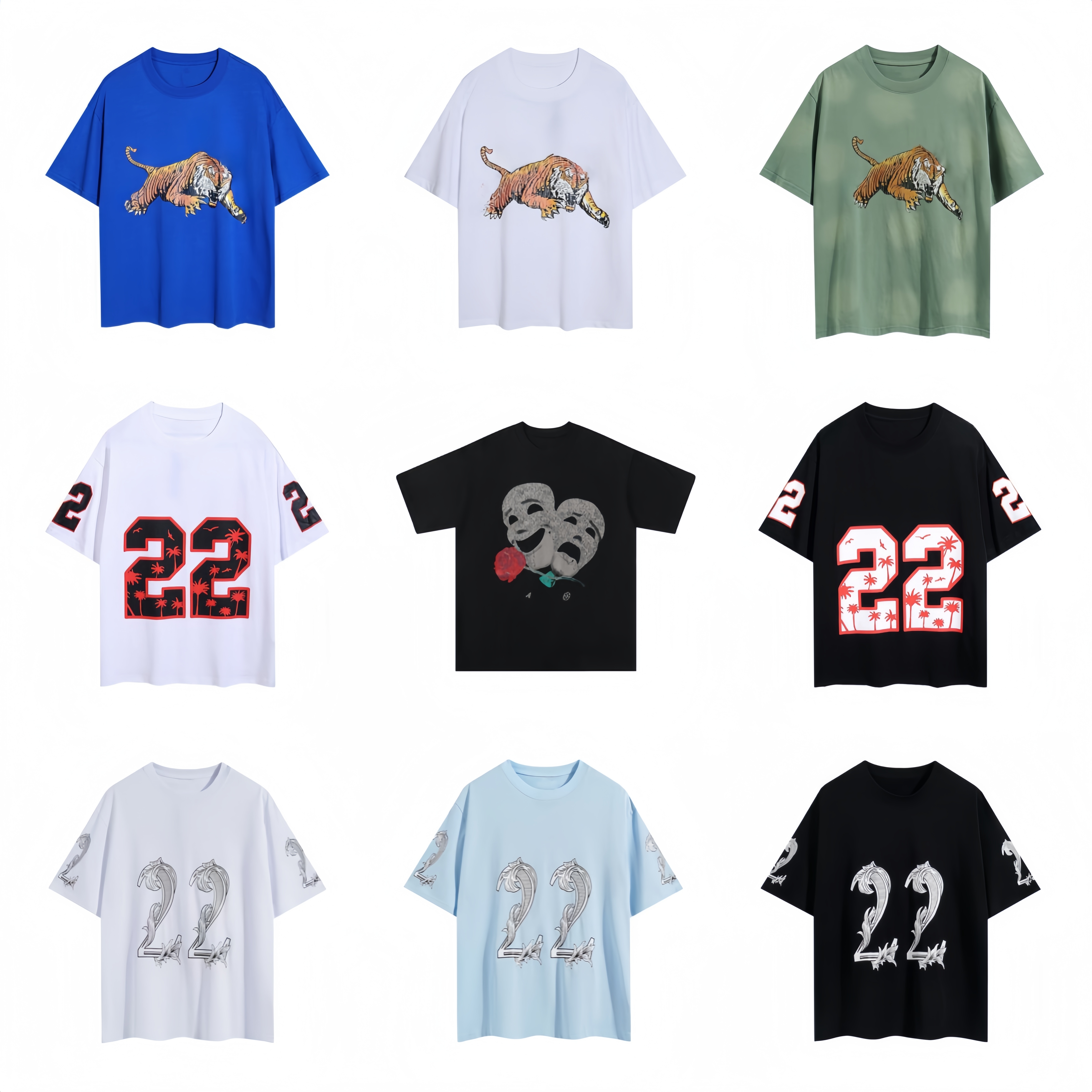 Mens t shirt Designers men Unisex Shirt 55 style individuality doodle tiger print tee high qualit crew Neck Men Casual short sleeves Street T-Shirts men Tees