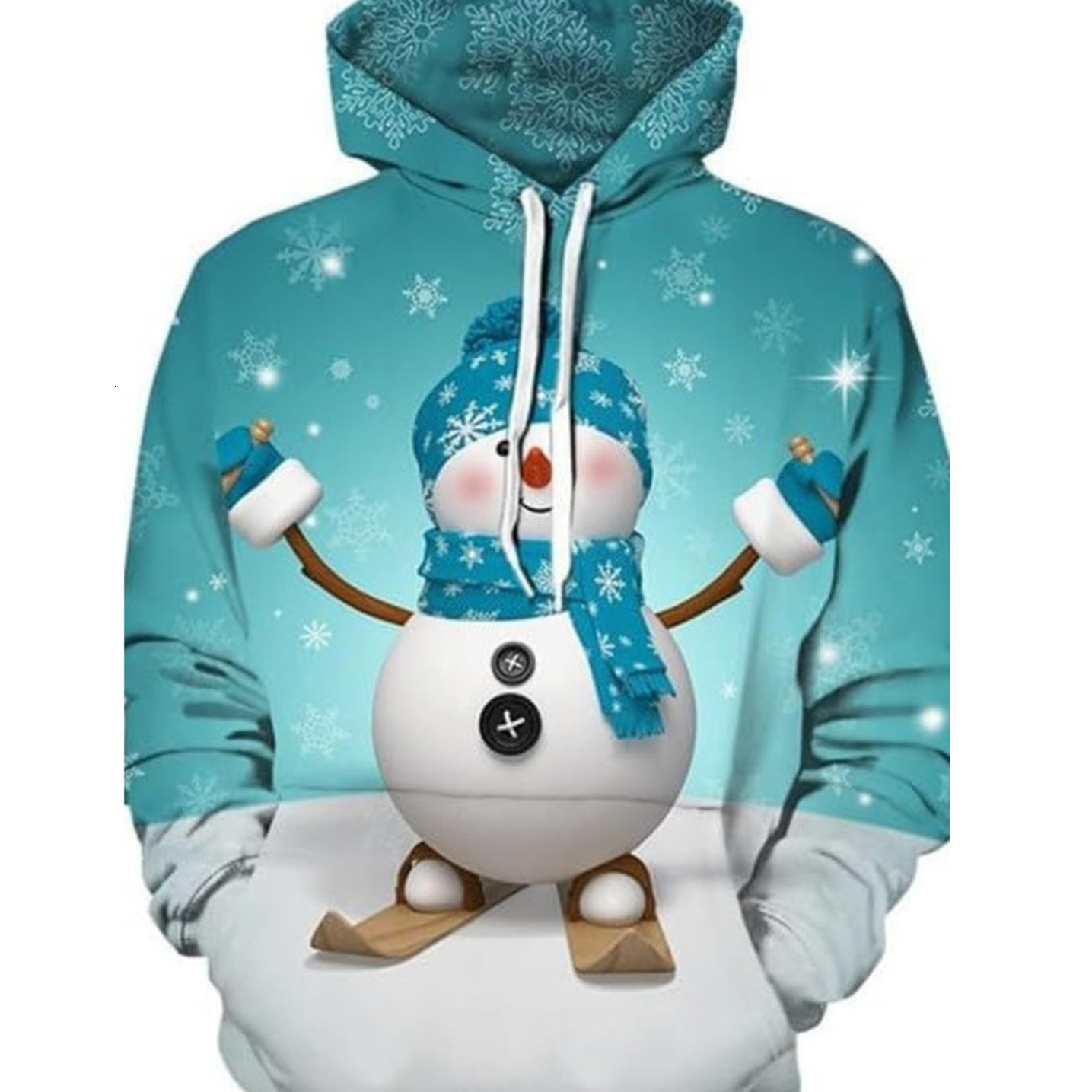 Hoodie for Mens Womens Unisex 3D Ugly Christmas Sweatshirt Kangaroo Pocket Hoodies Pullover Graphic Hoodies Snowman sweatshirt Pullover Long Sleeve