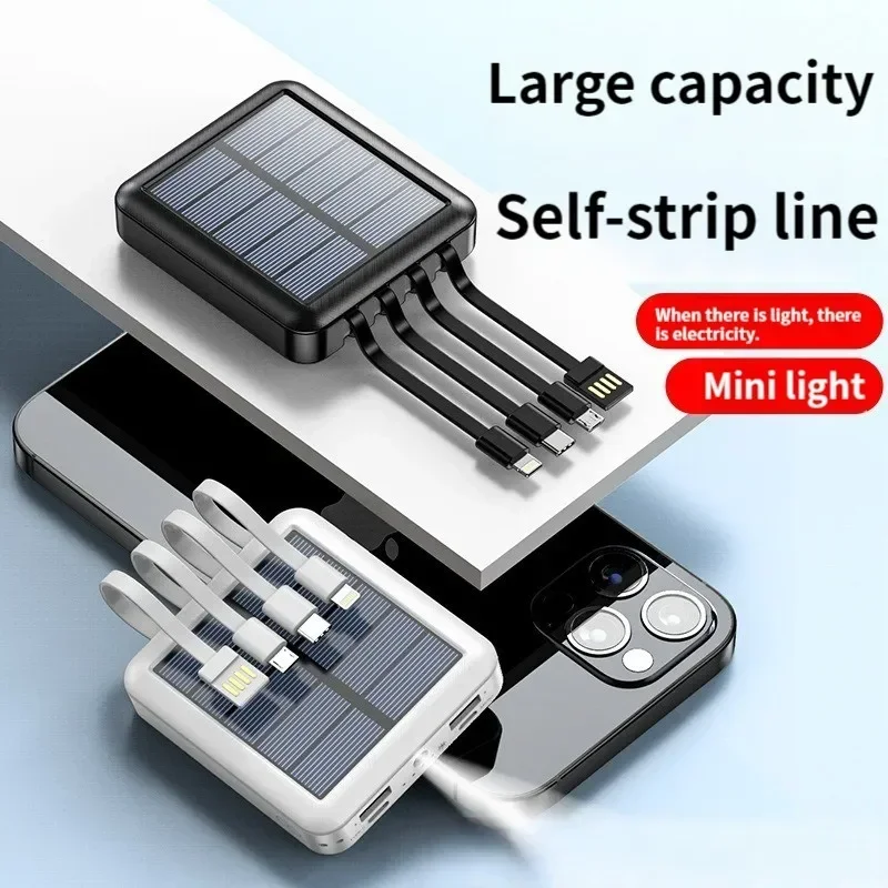 20000mAh 4USB Lines Slim Solar Power Bank Charging Portable Charging External Spare Battery for All Smartphones Solar Powerbank