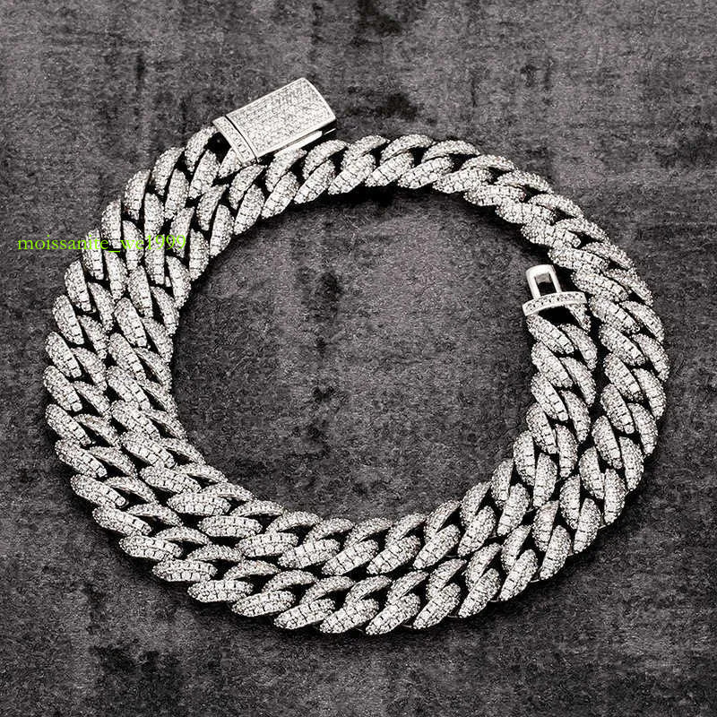 Pendant 10MM Sterg With Moissanite dia Iced Out Sier Miami Cuban k Chain Necklaces