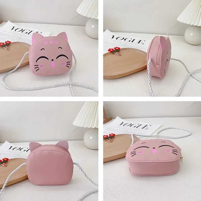 Kids Bag Fashion Cute Cat Crossbody Bag Coin Wallet Lovely Hand Bags for Boys and Girls Mini Shoulder Bags LX241104