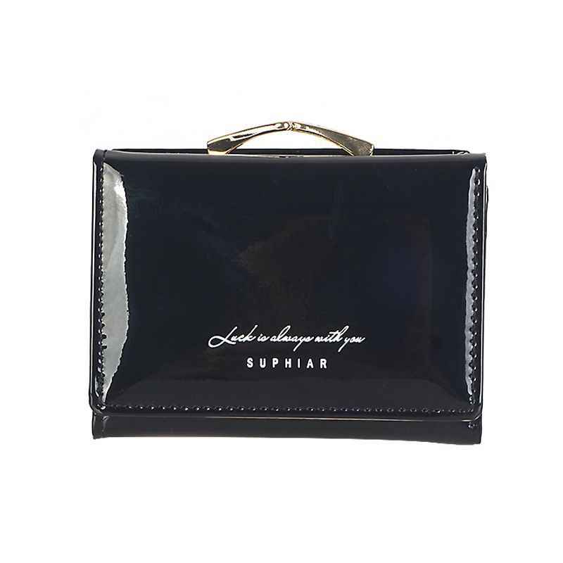 New Fashion Card Bag Trendy Folding Minimalist PU Leather Laser Instagram Women's Short Zero Wallet