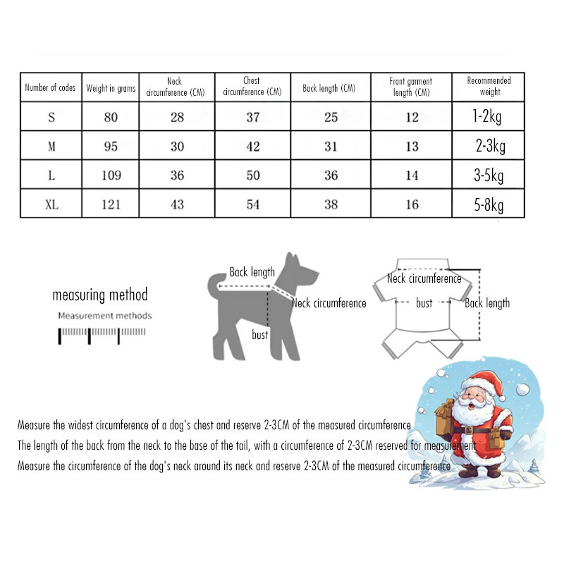 2025 new Dog Winter Fun Santa Claus Christmas Year Party Family Cute Cartoon Set Pet Clothing 241104