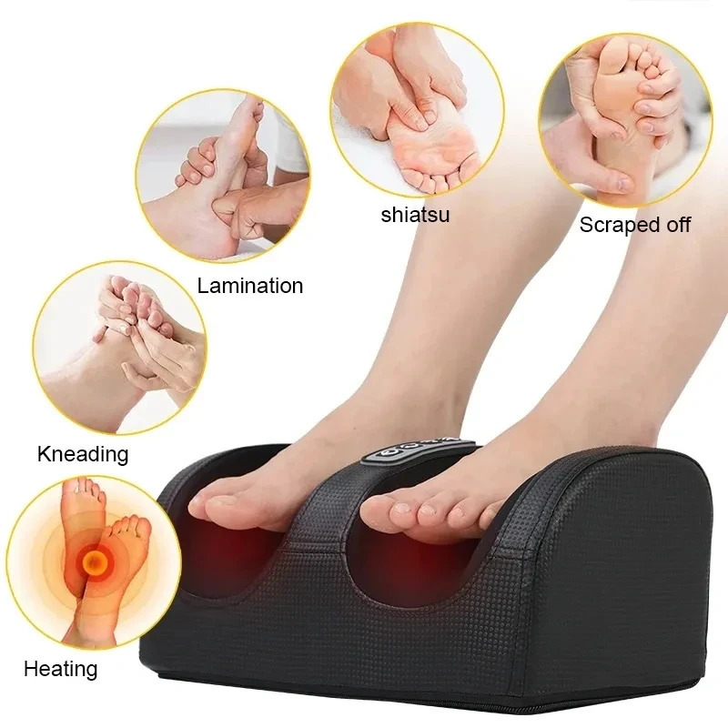 Compression Electric Foot Massage Roller Massage Heating Shiatsu Kneading Relaxation Deep Pain Relief Foot Machines 240329bj