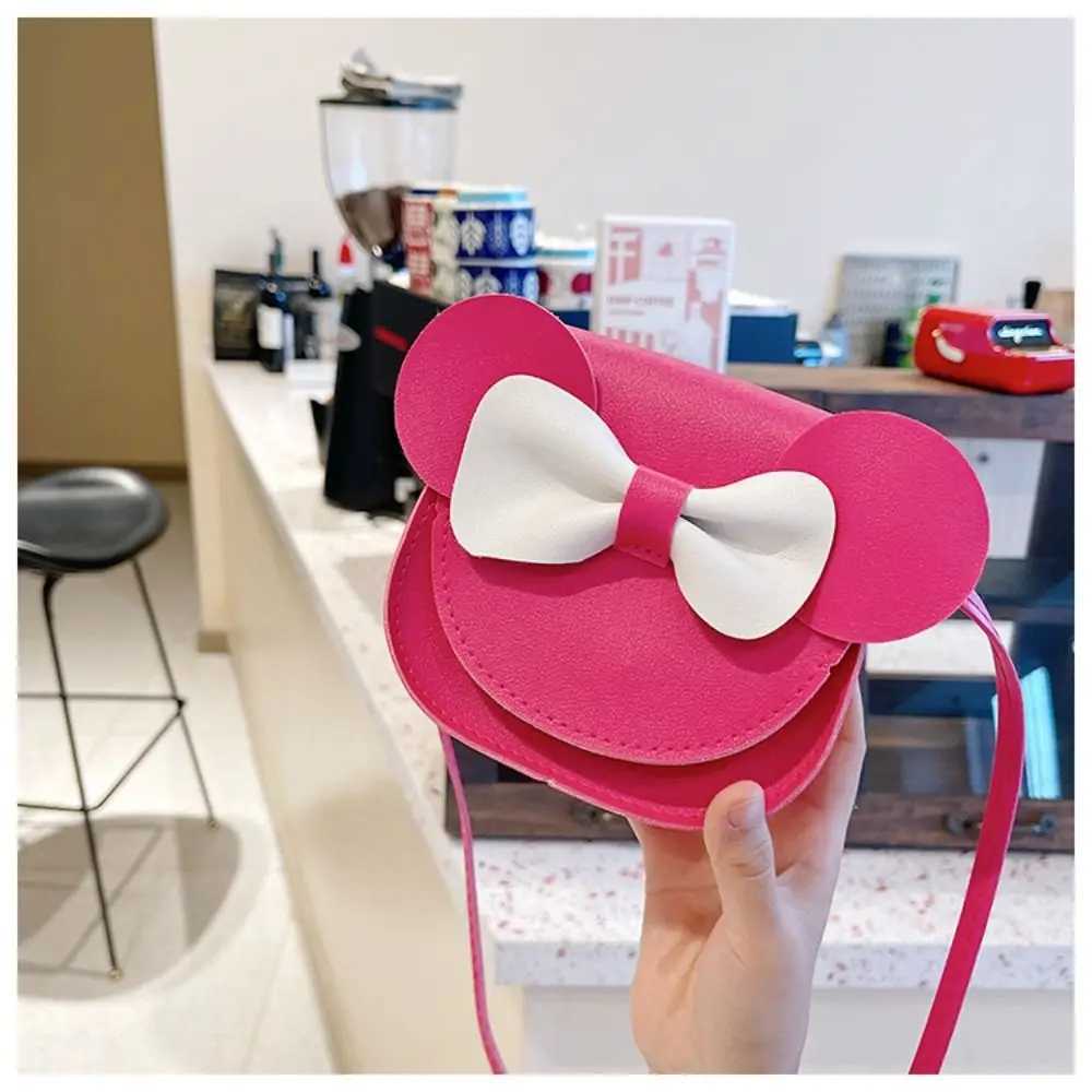 Mini Crossbody Shoulder Bag Coin Purse Handbag with Cute Ear Bowknot for Little Girls LX241104