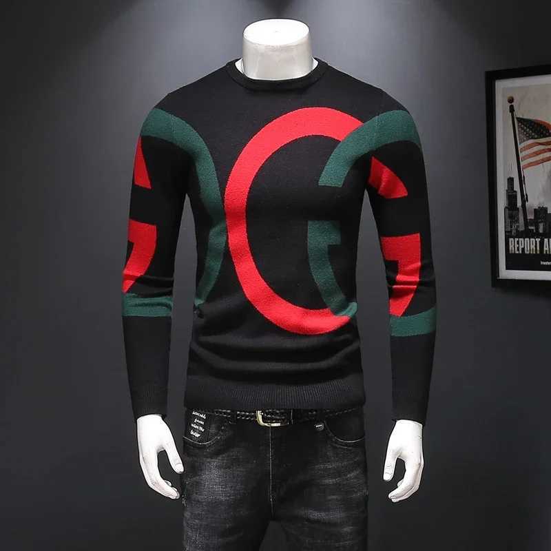 Men's Sweaters Luxury designer high-quality mens knitted sweater O-neck G embroidery flower winter Korean fashion hardcover trend mens clothing J241101