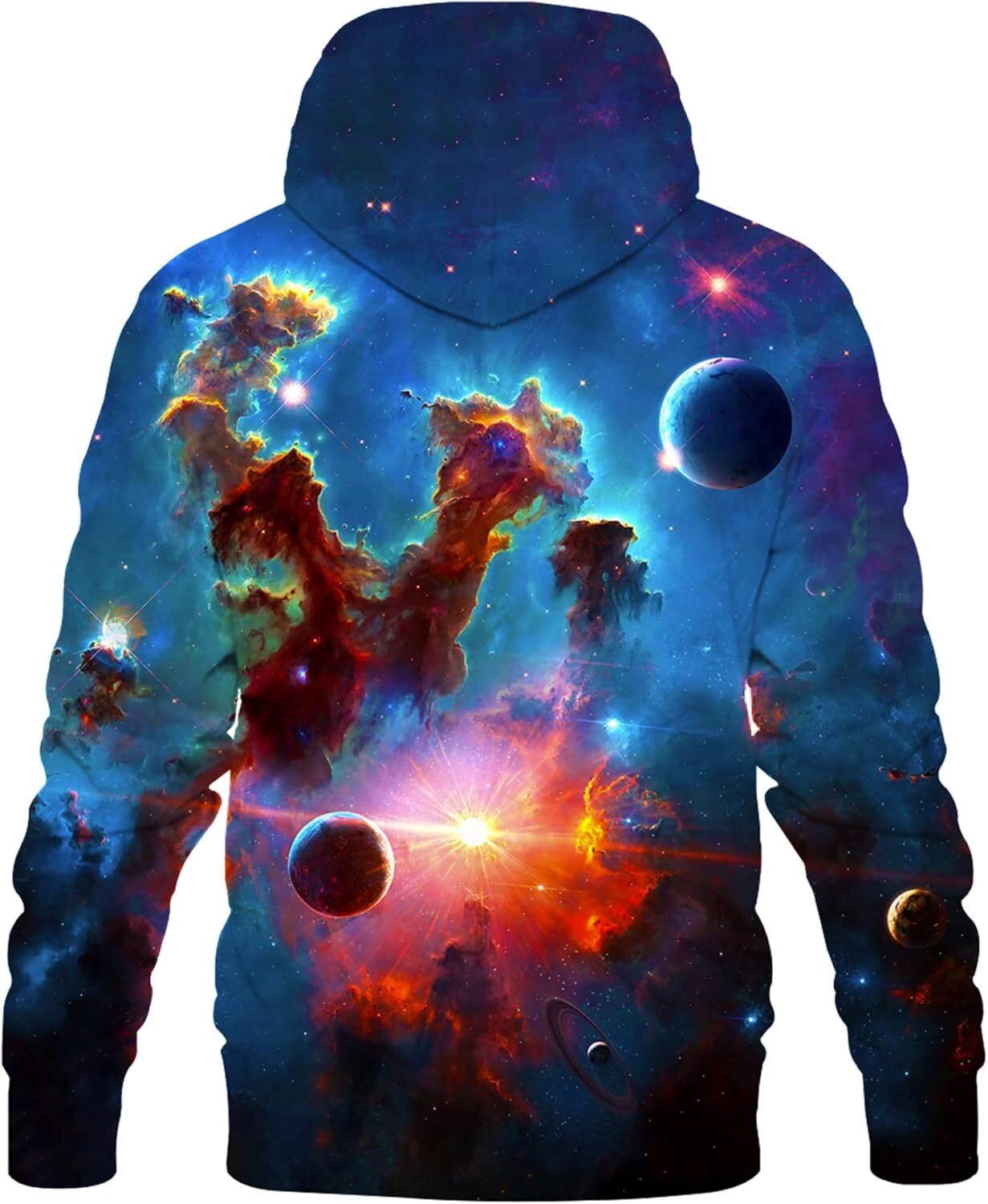 Hoodie for Mens Unisex Realistic 3D Print Galaxy Pullover with cool Big Pockets Graphic Hip hop style fashion cool keep warm