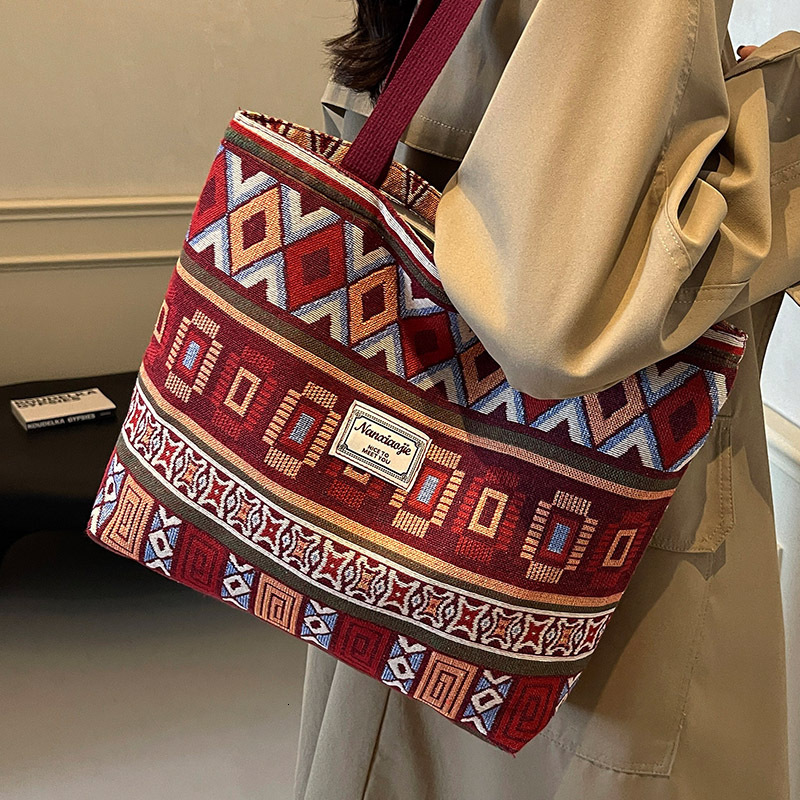 Large capacity canvas bucket 2024 versatile single shoulder crossbody internet famous commuting mommy bag for women #11 dc5c3
